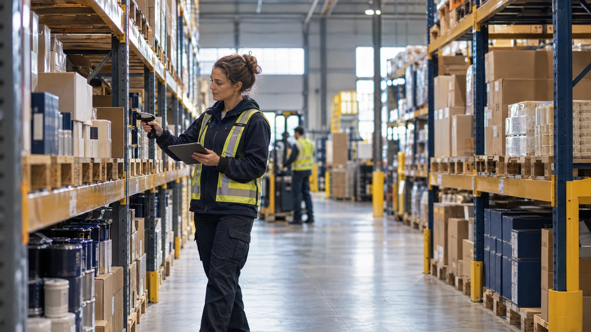 Employé dans un entrepôt de distribution spécialisée