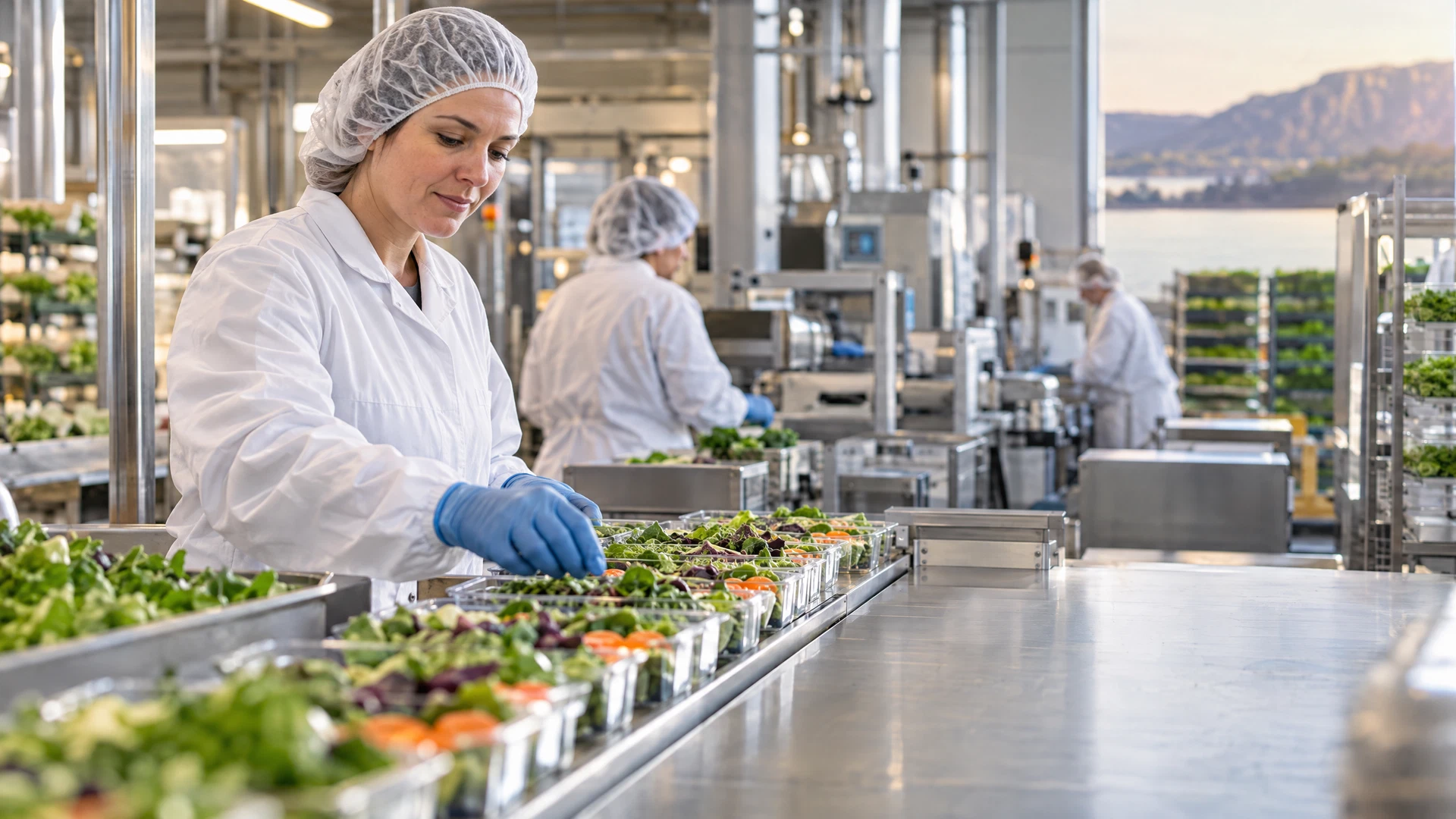 Employé à l’œuvre dans une installation de transformation alimentaire