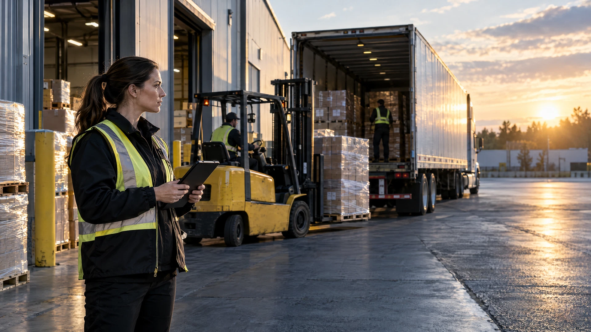 Coordonnateur logistique à un quai de chargement